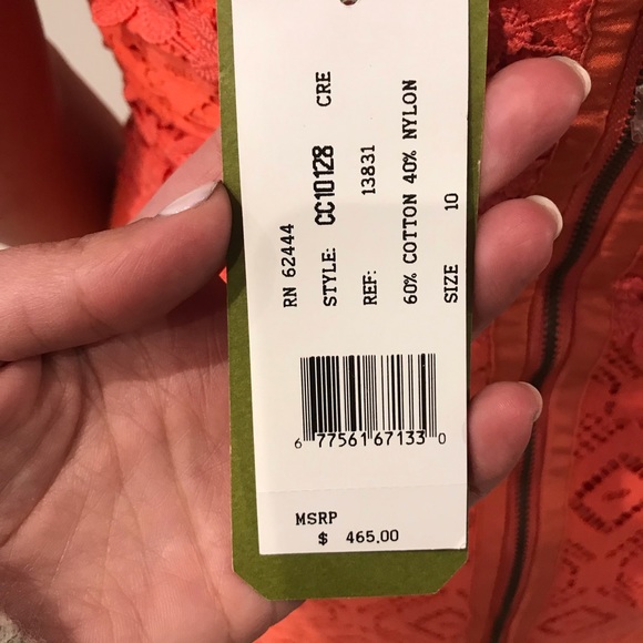 Orange lace cocktail dress NWT - Picture 4 of 5